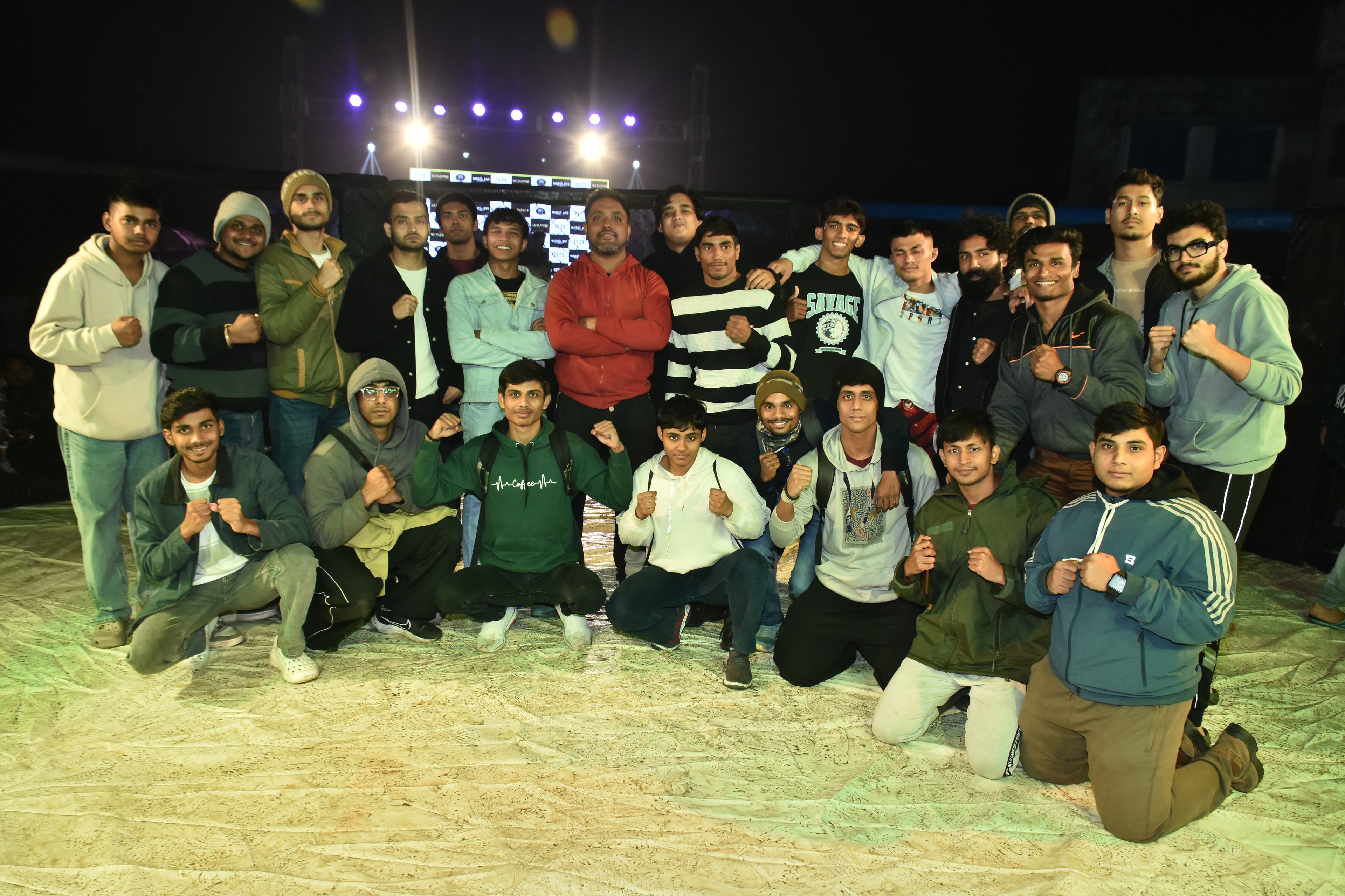 Nighttime group photo at Ku Ruk Shetra