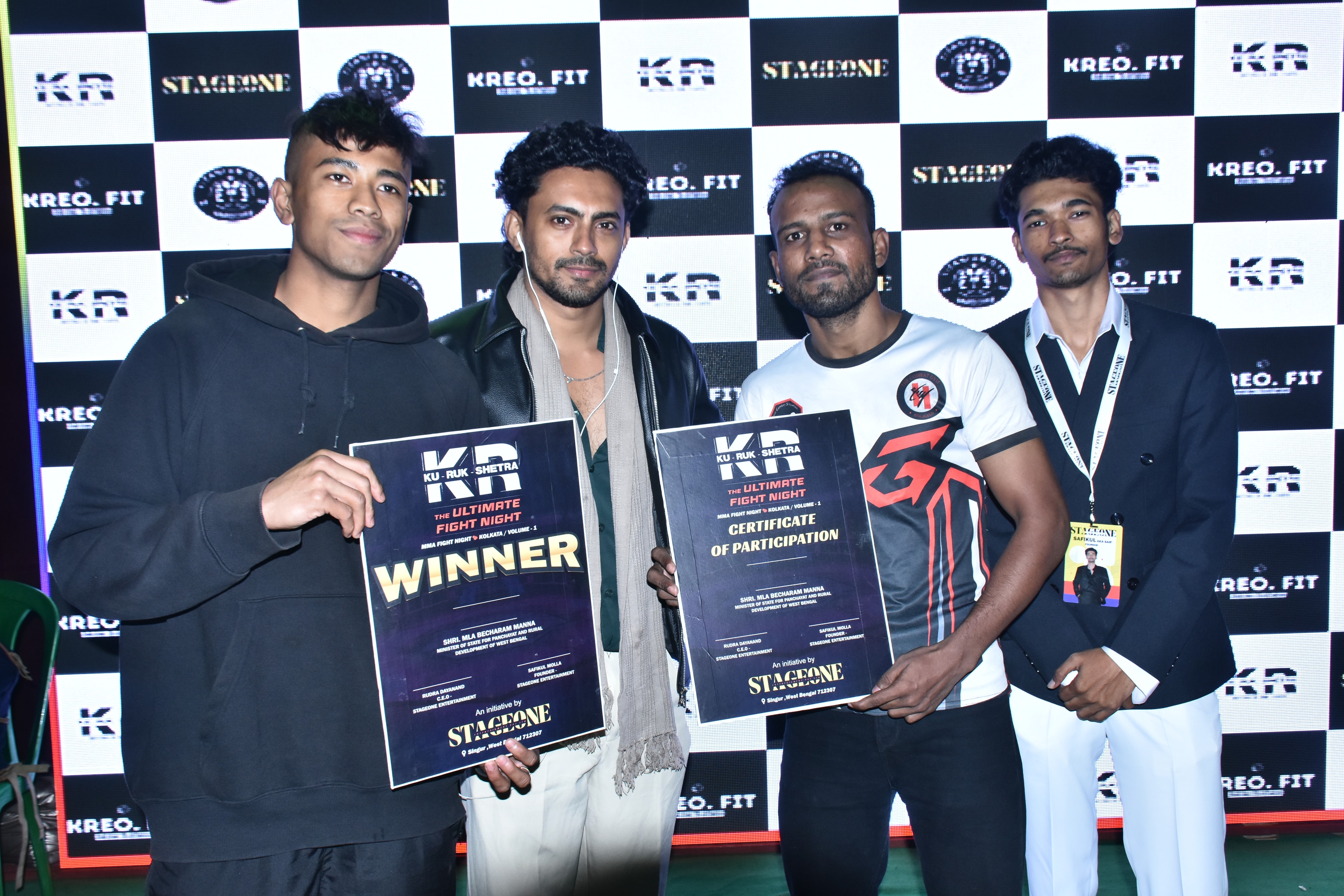 Fight-night certificate presentation